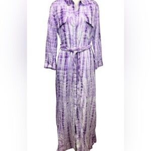 L'AGENCE Cameron Purple Tie-Dye long dress S/P runs larger
